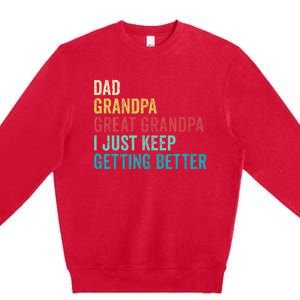 Fathers Day Grandpa Gift From Grand Dad Great Grandpa Premium Crewneck Sweatshirt