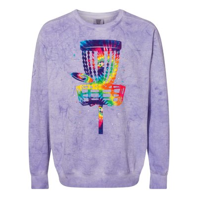 Funny Disc Golf Tie Dye Disc Golf Clothing Colorblast Crewneck Sweatshirt