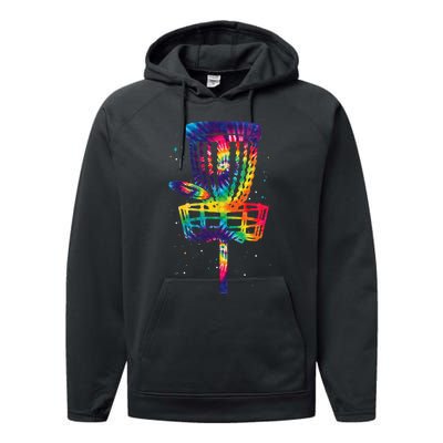 Funny Disc Golf Tie Dye Disc Golf Clothing Performance Fleece Hoodie