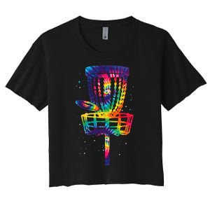 Funny Disc Golf Tie Dye Disc Golf Clothing Women's Crop Top Tee