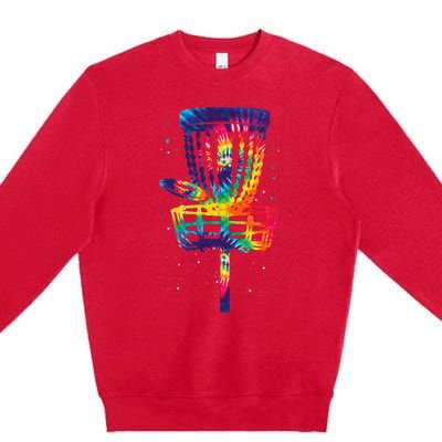 Funny Disc Golf Tie Dye Disc Golf Clothing Premium Crewneck Sweatshirt