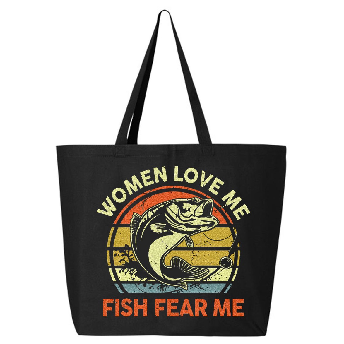 Fathers Day Gift Women Love Fish Fear Papa Funny Dad Fishing 25L Jumbo Tote