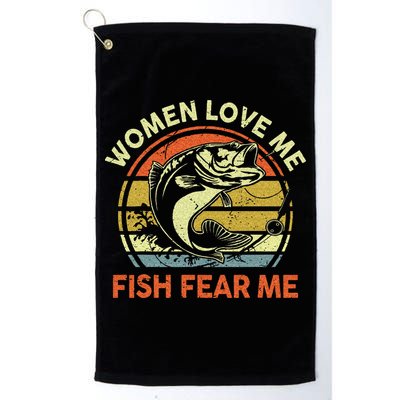 Fathers Day Gift Women Love Fish Fear Papa Funny Dad Fishing Golf Towel