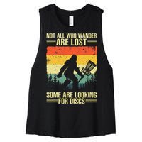 Funny Disc Golf Art For Women Disc Golf Player Women's Racerback Cropped Tank