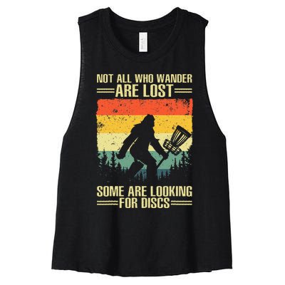 Funny Disc Golf Art For Women Disc Golf Player Women's Racerback Cropped Tank