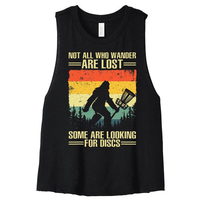 Funny Disc Golf Art For Women Disc Golf Player Women's Racerback Cropped Tank