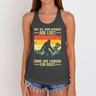 Funny Disc Golf Art For Women Disc Golf Player Women's Knotted Racerback Tank