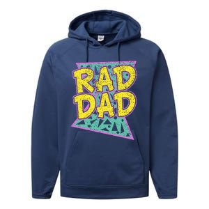 FatherS Day Gift For Daddy Rad Dad Performance Fleece Hoodie