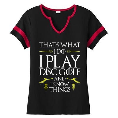 Funny Disc Golf That's What I do I play Disc Golf Ladies Halftime Notch Neck Tee