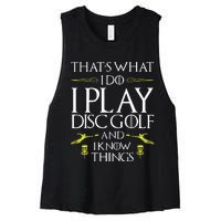 Funny Disc Golf That's What I do I play Disc Golf Women's Racerback Cropped Tank