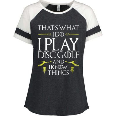 Funny Disc Golf That's What I do I play Disc Golf Enza Ladies Jersey Colorblock Tee