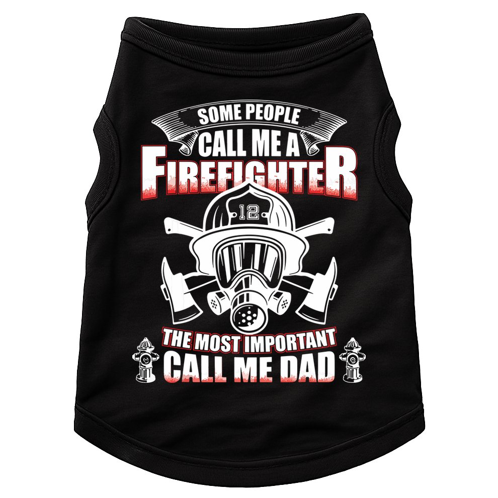 Fathers Day Gift For Firefighter Dad Fireman Doggie Tank