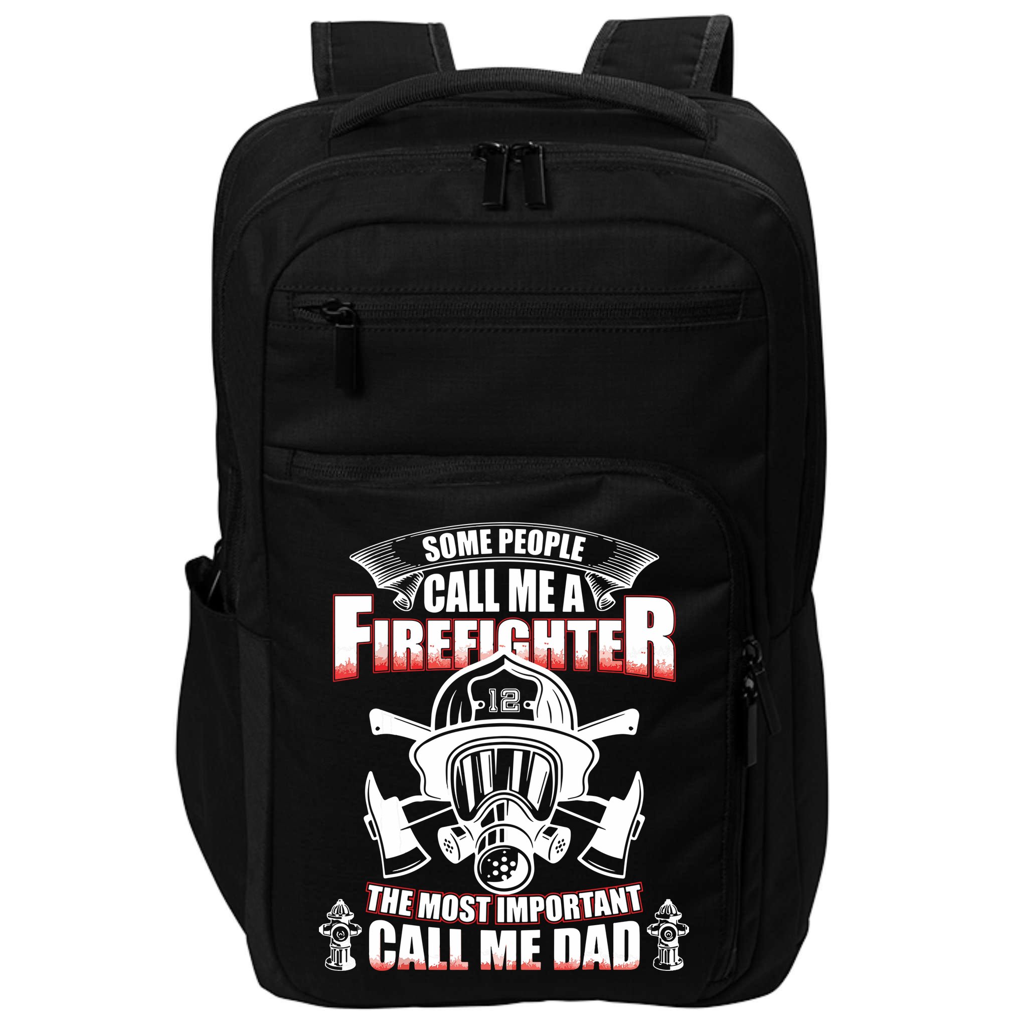 Fathers Day Gift For Firefighter Dad Fireman Impact Tech Backpack