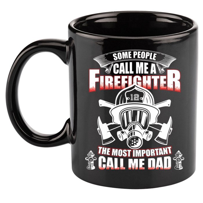 Fathers Day Gift For Firefighter Dad Fireman 11oz C Handle Ceramic Mug