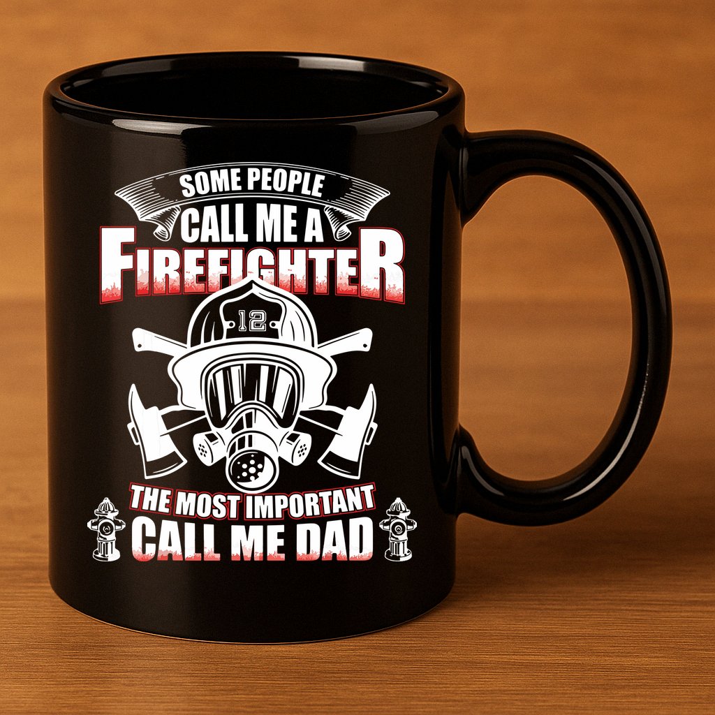 Fathers Day Gift For Firefighter Dad Fireman 11oz C Handle Ceramic Mug