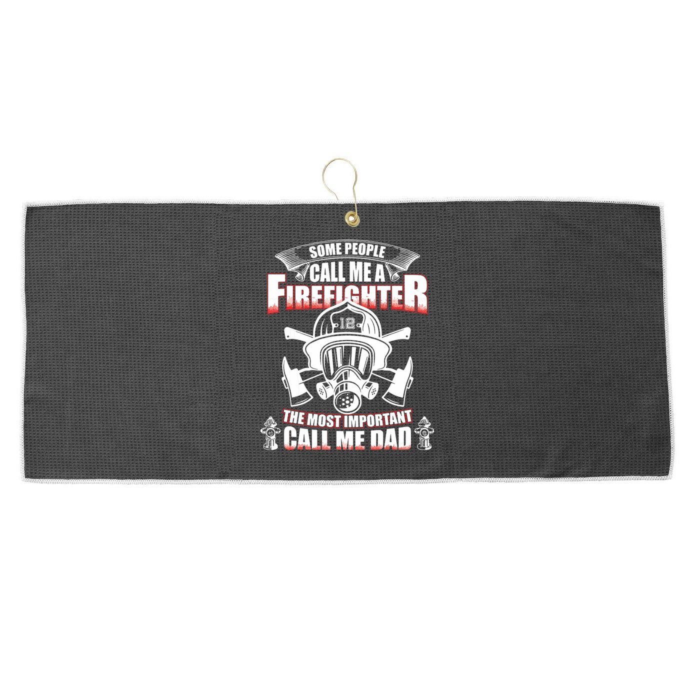 Fathers Day Gift For Firefighter Dad Fireman Large Microfiber Waffle Golf Towel