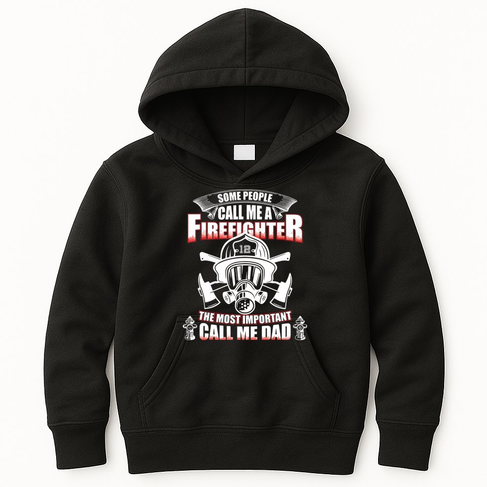 Fathers Day Gift For Firefighter Dad Fireman Kids Hoodie