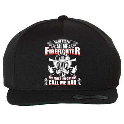 Fathers Day Gift For Firefighter Dad Fireman Wool Snapback Cap