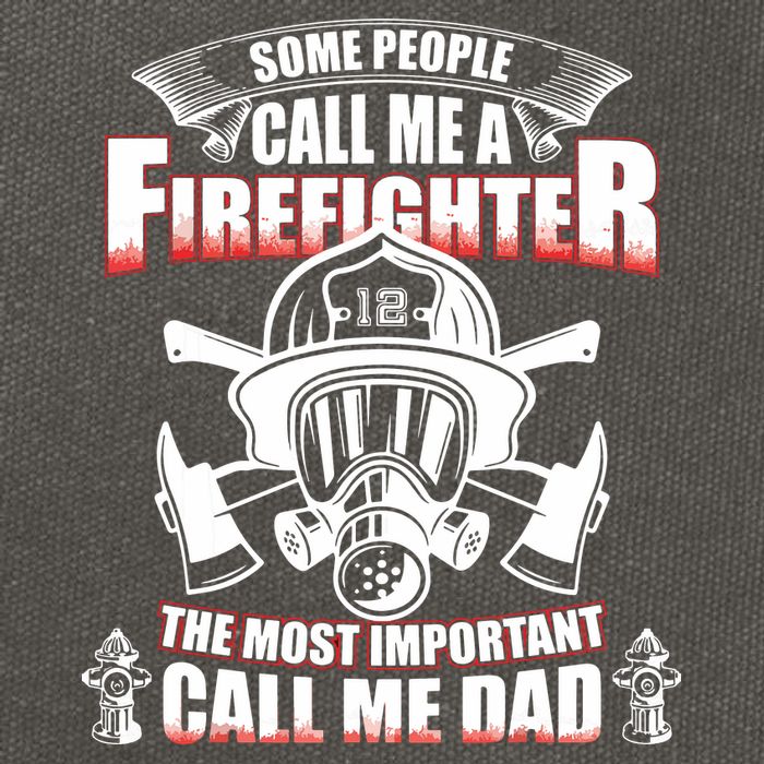 Fathers Day Gift For Firefighter Dad Fireman Cotton Canvas Backpack