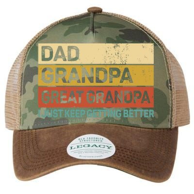 Fathers Day Gift from Grand Dad Grandpa Great Grandpa Legacy Tie Dye Trucker Hat