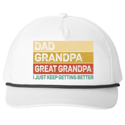 Fathers Day Gift from Grand Dad Grandpa Great Grandpa Snapback Five-Panel Rope Hat