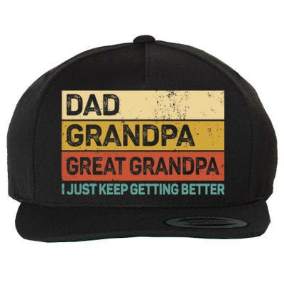 Fathers Day Gift from Grand Dad Grandpa Great Grandpa Wool Snapback Cap