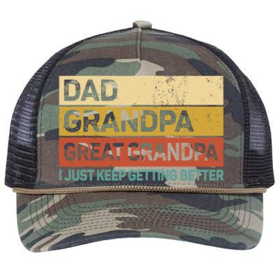 Fathers Day Gift from Grand Dad Grandpa Great Grandpa Retro Rope Trucker Hat Cap