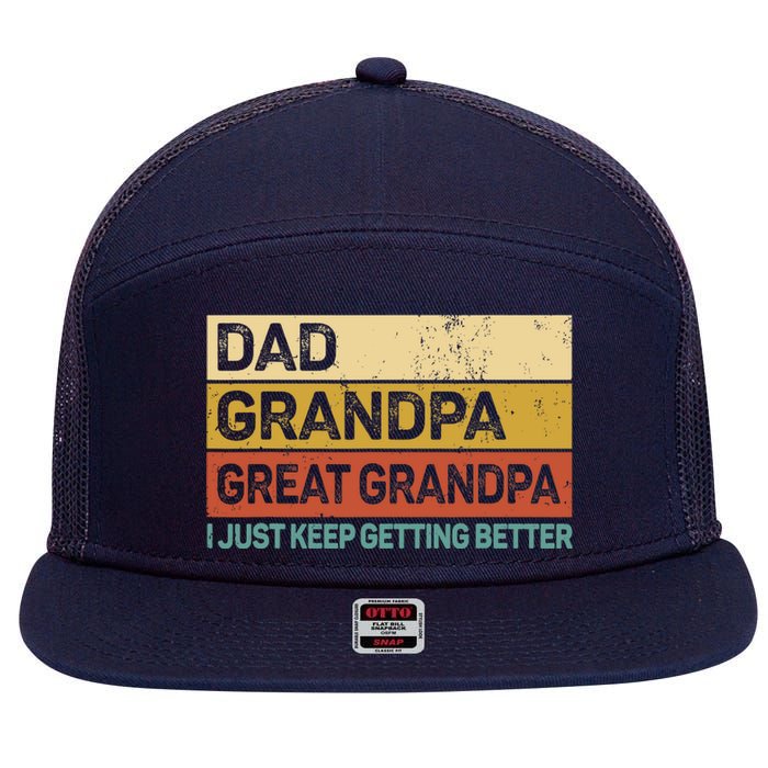 Fathers Day Gift from Grand Dad Grandpa Great Grandpa 7 Panel Mesh Trucker Snapback Hat