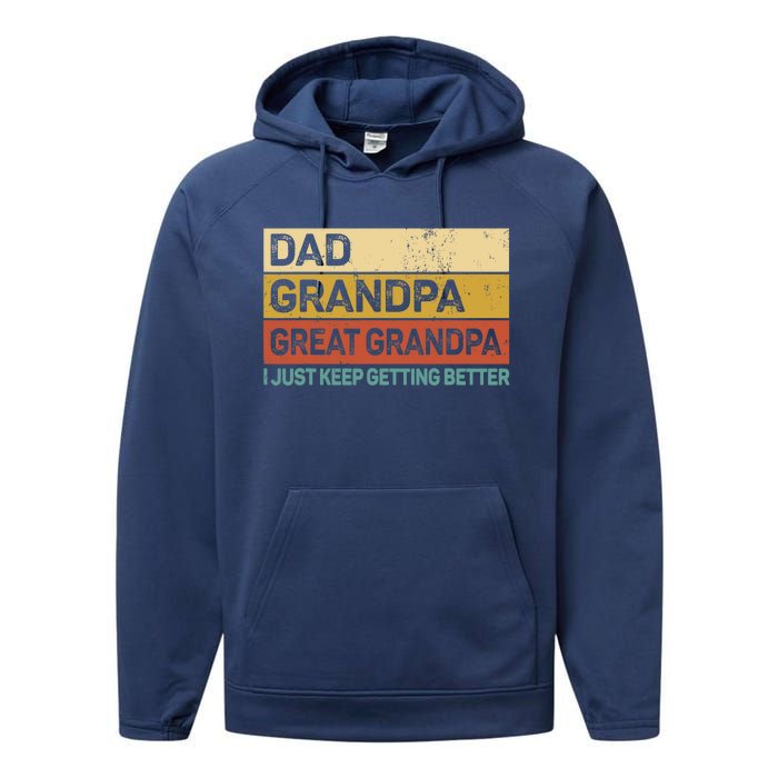 Fathers Day Gift from Grand Dad Grandpa Great Grandpa Performance Fleece Hoodie