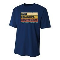 Fathers Day Gift from Grand Dad Grandpa Great Grandpa Youth Performance Sprint T-Shirt