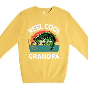 Fathers Day Gift Reel Cool Grandpa Dad Papa PopPop Fishing Premium Crewneck Sweatshirt