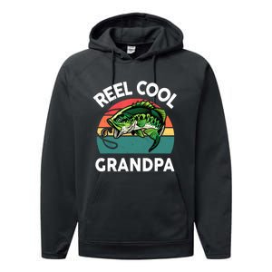 Fathers Day Gift Reel Cool Grandpa Dad Papa PopPop Fishing Performance Fleece Hoodie