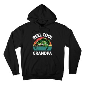 Fathers Day Gift Reel Cool Grandpa Dad Papa PopPop Fishing Hoodie