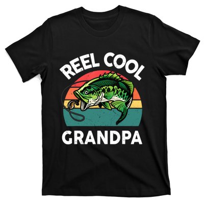 Fathers Day Gift Reel Cool Grandpa Dad Papa PopPop Fishing T-Shirt