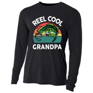 Fathers Day Gift Reel Cool Grandpa Dad Papa PopPop Fishing Cooling Performance Long Sleeve Crew