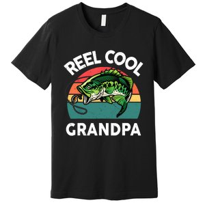 Fathers Day Gift Reel Cool Grandpa Dad Papa PopPop Fishing Premium T-Shirt