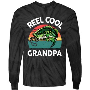 Fathers Day Gift Reel Cool Grandpa Dad Papa PopPop Fishing Tie-Dye Long Sleeve Shirt