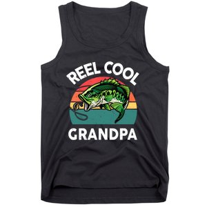 Fathers Day Gift Reel Cool Grandpa Dad Papa PopPop Fishing Tank Top