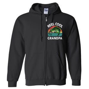 Fathers Day Gift Reel Cool Grandpa Dad Papa PopPop Fishing Full Zip Hoodie