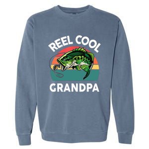 Fathers Day Gift Reel Cool Grandpa Dad Papa PopPop Fishing Garment-Dyed Sweatshirt