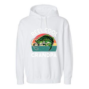 Fathers Day Gift Reel Cool Grandpa Dad Papa PopPop Fishing Garment-Dyed Fleece Hoodie