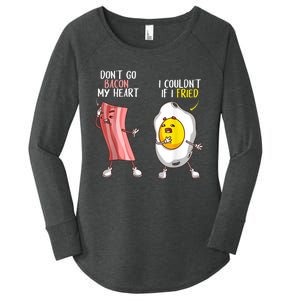 Funny Don't Go Bacon My Heart Cool Bacon And Egg Foodie Women's Perfect Tri Tunic Long Sleeve Shirt