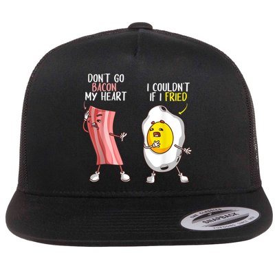 Funny Don't Go Bacon My Heart Cool Bacon And Egg Foodie Flat Bill Trucker Hat