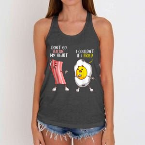 Funny Don't Go Bacon My Heart Cool Bacon And Egg Foodie Women's Knotted Racerback Tank