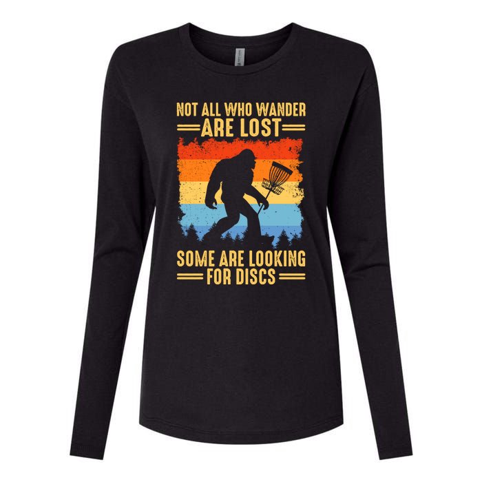 Funny Disc Golf Art For Bigfoot Lovers Not All Who Wander Are Lost Womens Cotton Relaxed Long Sleeve T-Shirt