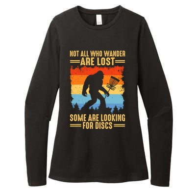 Funny Disc Golf Art For Bigfoot Lovers Not All Who Wander Are Lost Womens CVC Long Sleeve Shirt