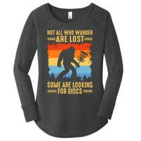 Funny Disc Golf Art For Bigfoot Lovers Not All Who Wander Are Lost Women's Perfect Tri Tunic Long Sleeve Shirt