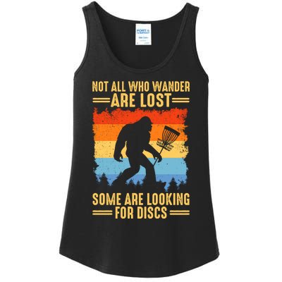 Funny Disc Golf Art For Bigfoot Lovers Not All Who Wander Are Lost Ladies Essential Tank