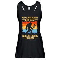 Funny Disc Golf Art For Bigfoot Lovers Not All Who Wander Are Lost Ladies Essential Flowy Tank