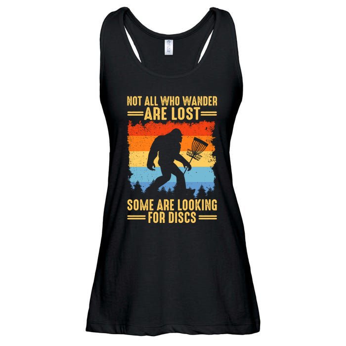 Funny Disc Golf Art For Bigfoot Lovers Not All Who Wander Are Lost Ladies Essential Flowy Tank